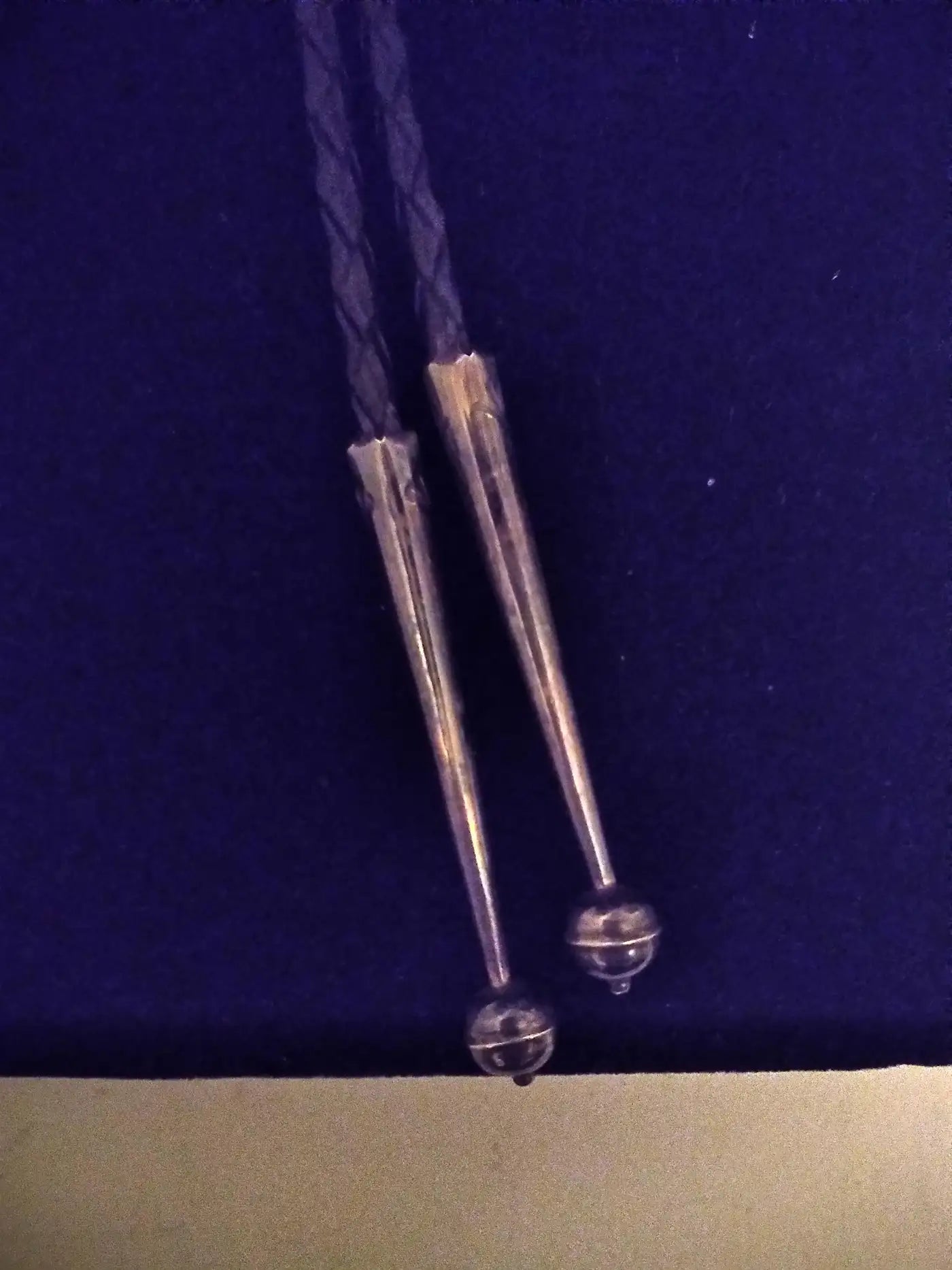 44" Leather & Sterling Silver Bolo Tie w/ Marbled Agate Medallion