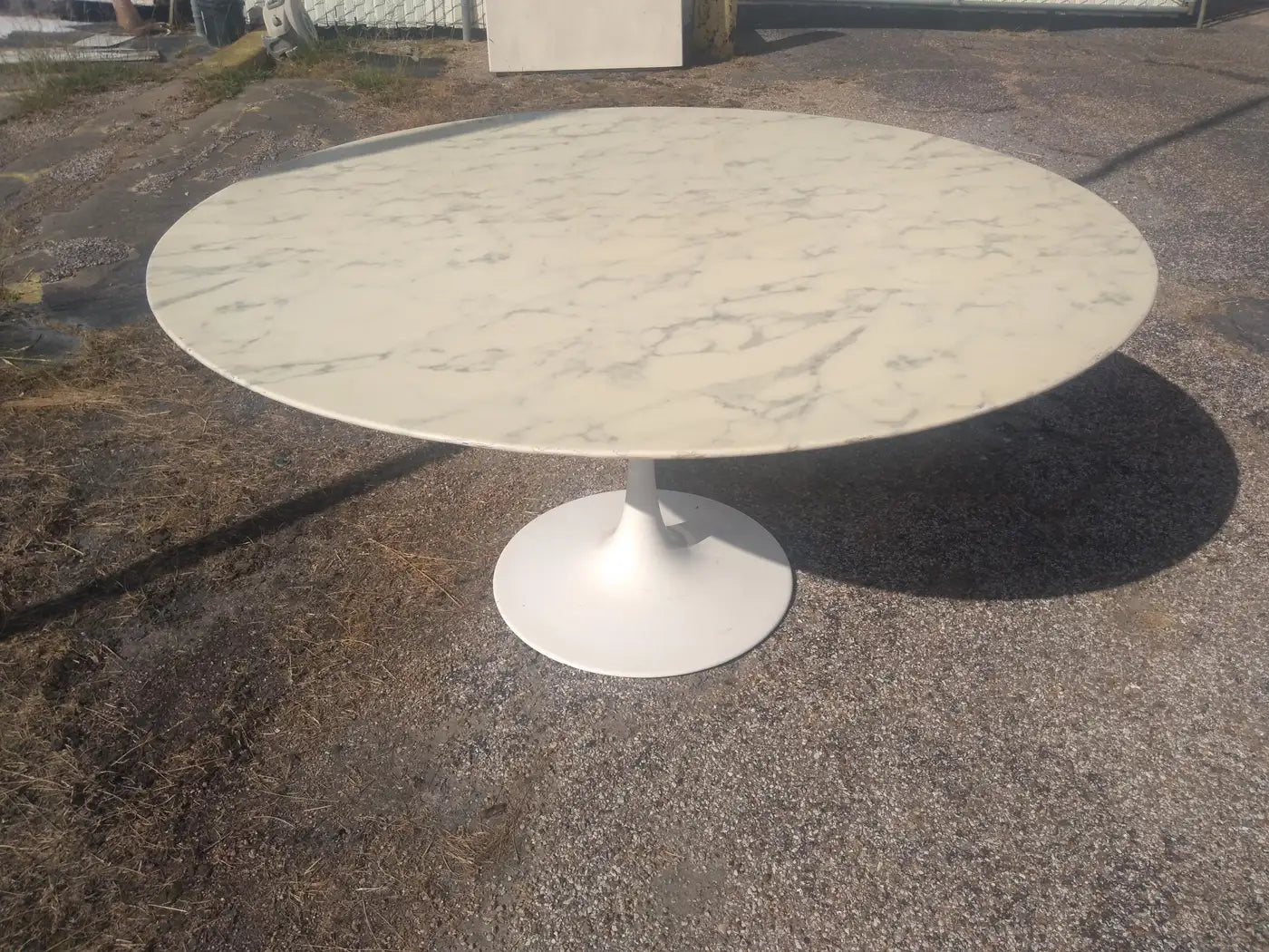 60" Marble Top Saarinen Style Tulip Dining Table
