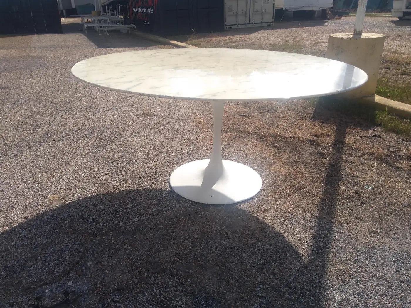 60" Marble Top Saarinen Style Tulip Dining Table