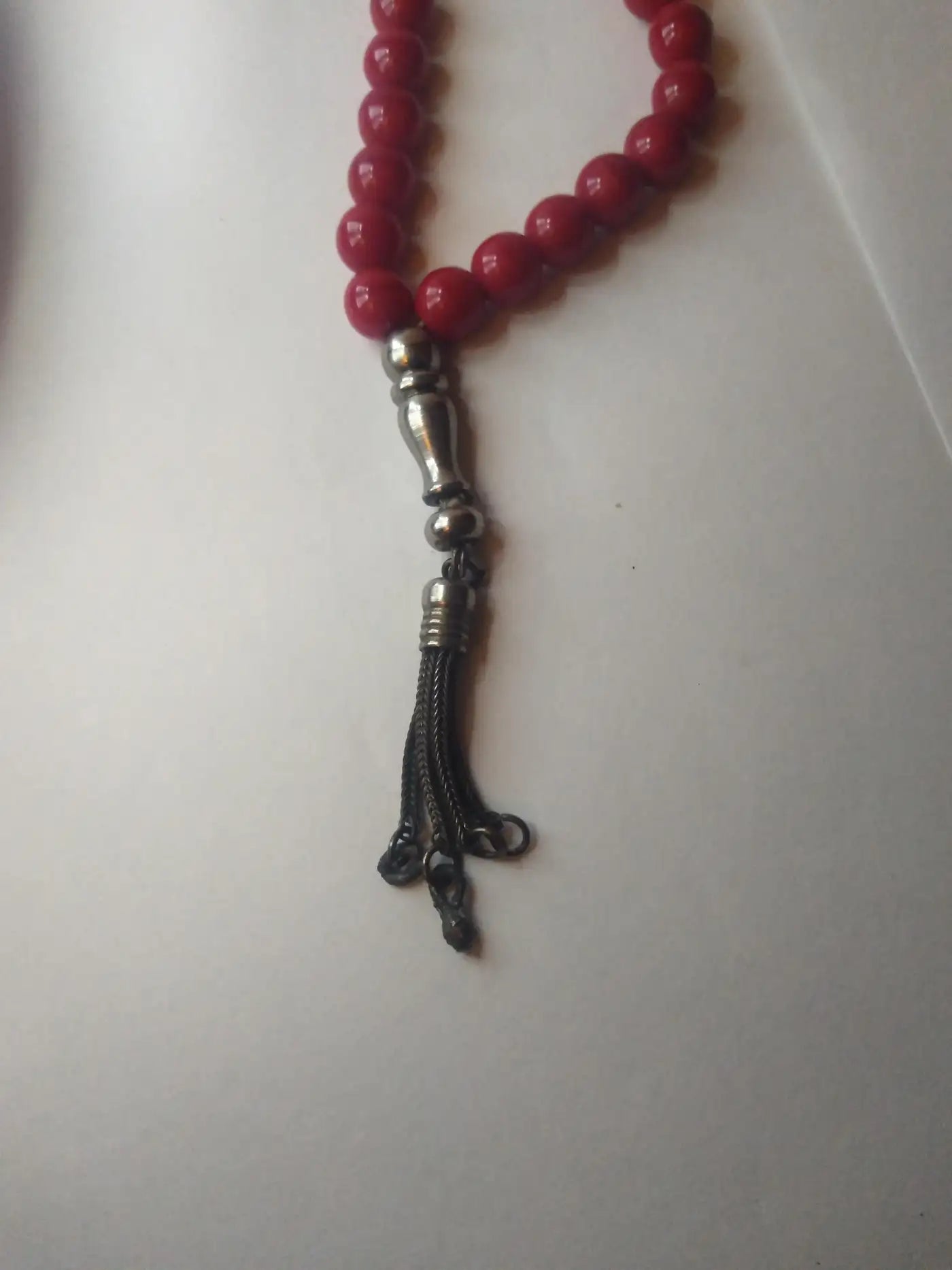 13-inch red worry beads for anxiety relief