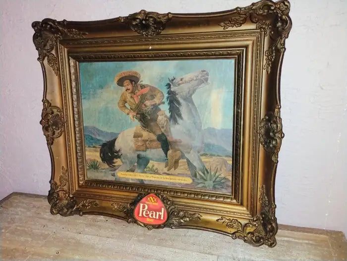 Vintage Pearl Beer Framed Advertising Sign
