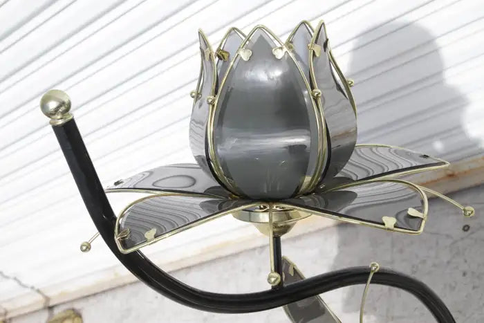Vintage Tiffany 3 light lotus floor lamp