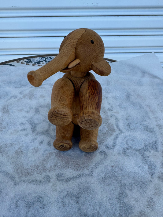 Vintage Wood Articulated Elephant by Kay Bojesen. Made in Denmark