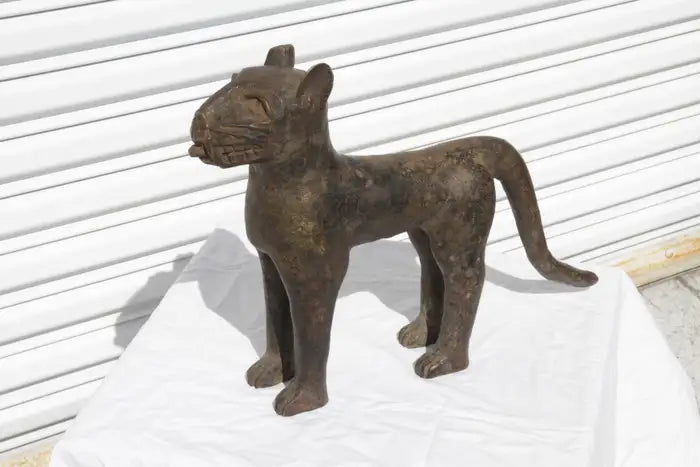 Pair of Brass Jaguar Cubs
