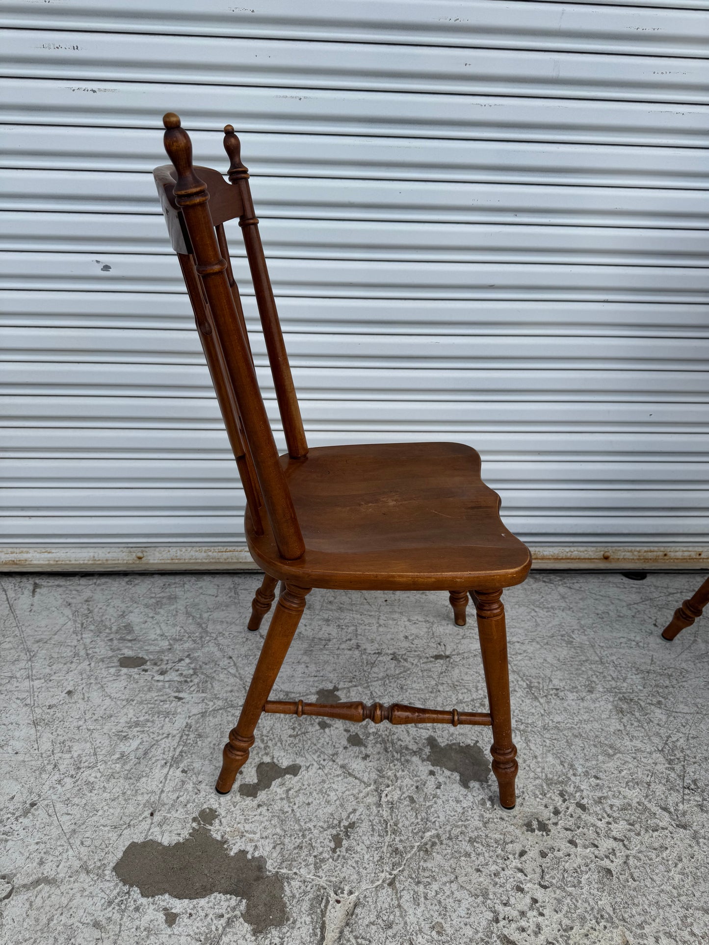 Pair of Tell City Furniture Hard Rock Cattail Back Dining Chairs