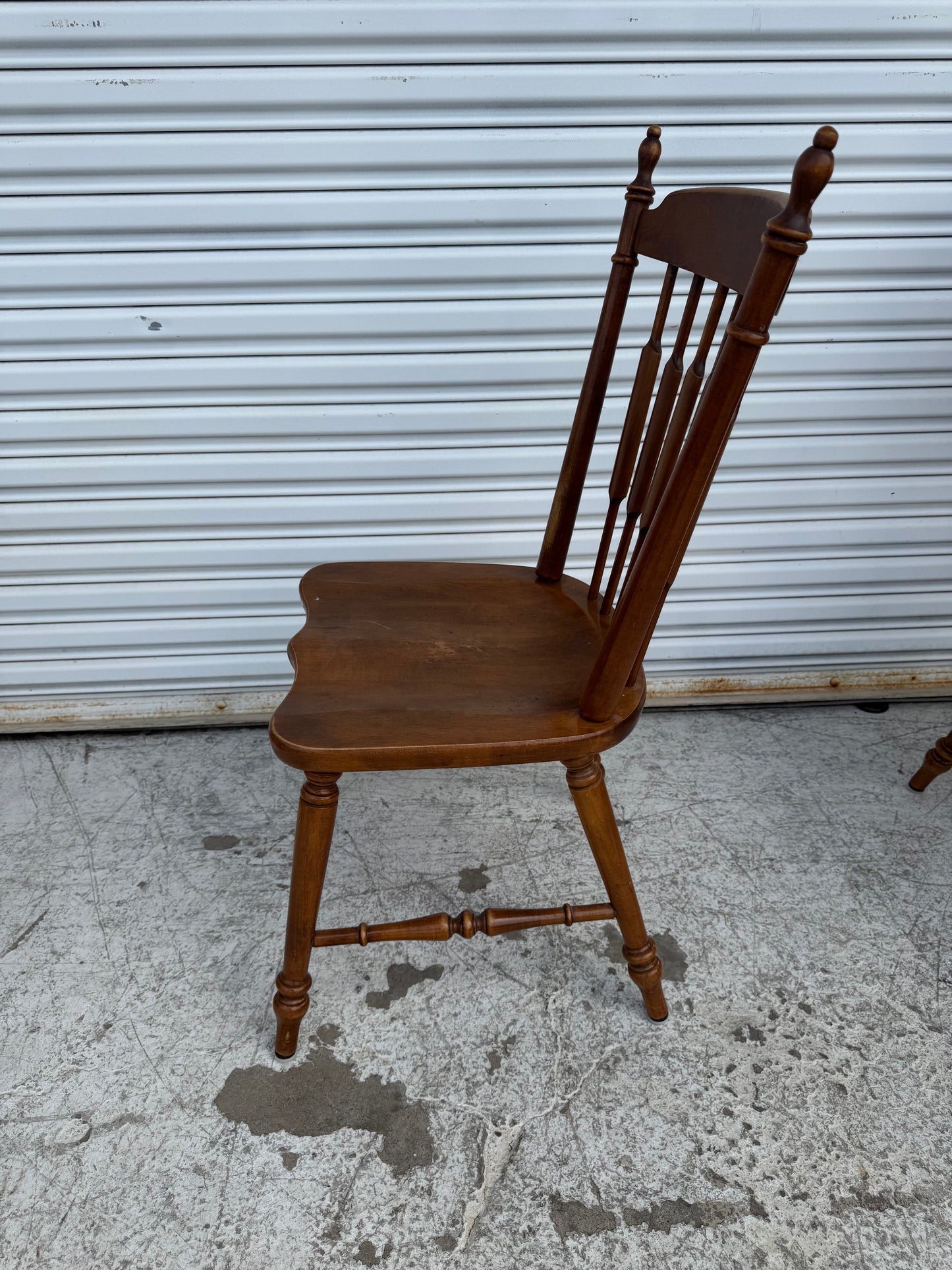 Pair of Tell City Furniture Hard Rock Cattail Back Dining Chairs
