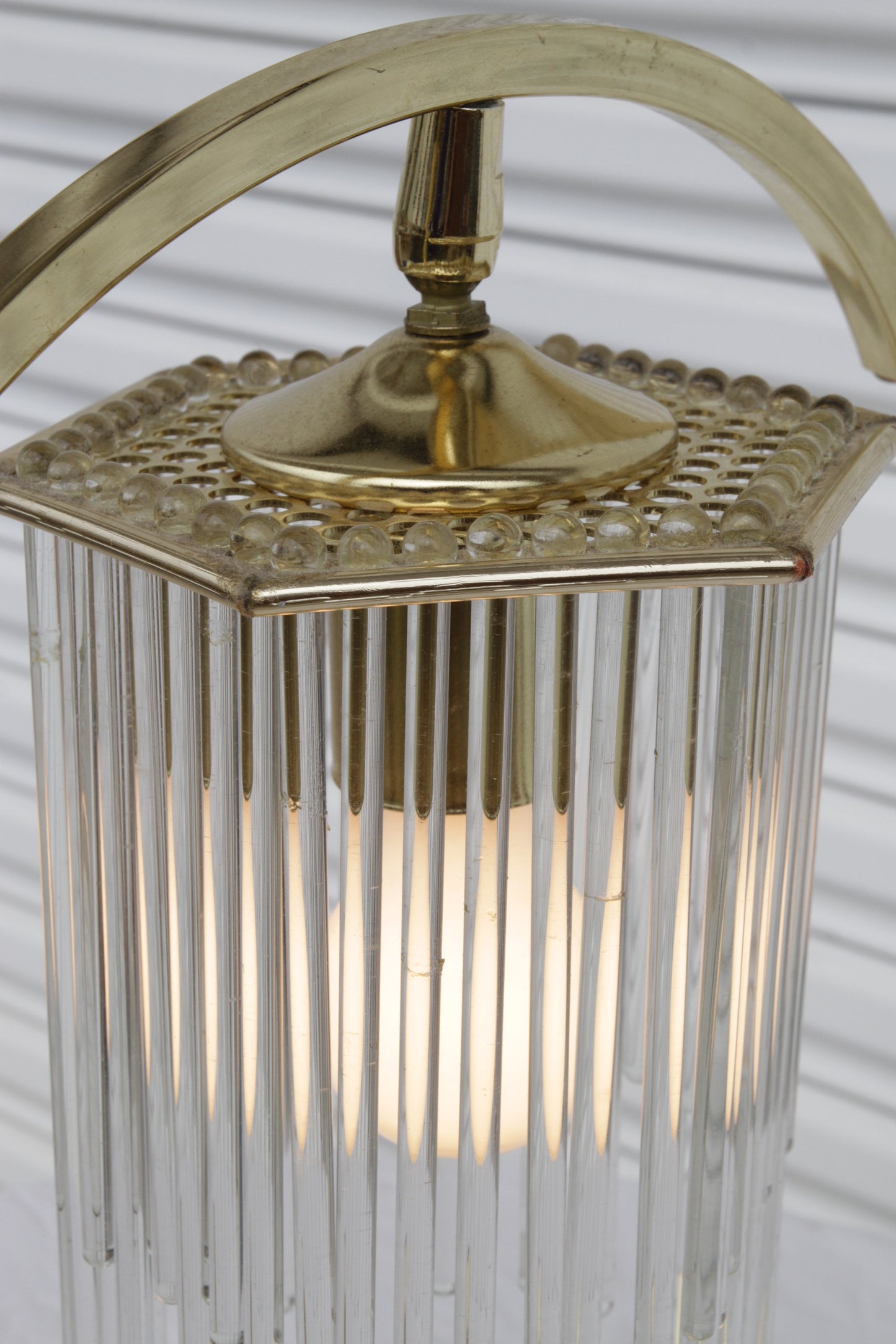Brass Table Lamps with Cascading Glass Rods by Gaetano Sciolari