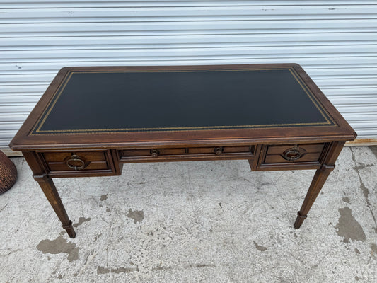 Vintage Italian Provincial 1970's Sligh Lowry Writing Desk Leather Top
