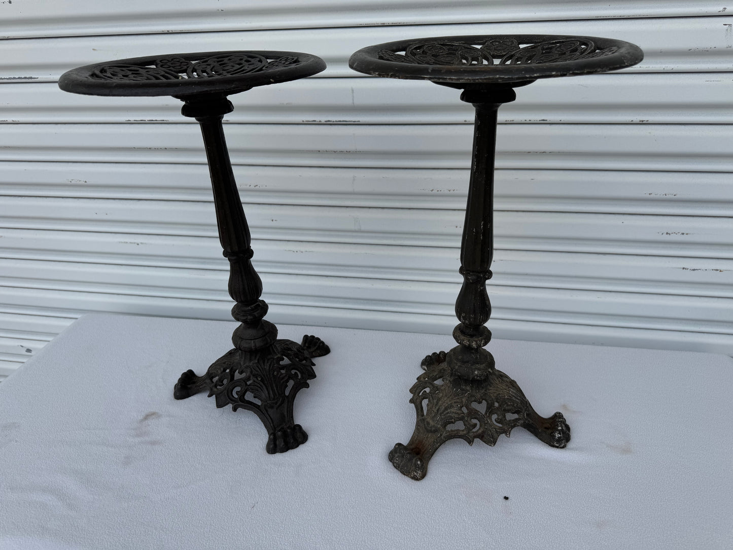 Set of Vintage Victorian Cast Iron Plant Stands