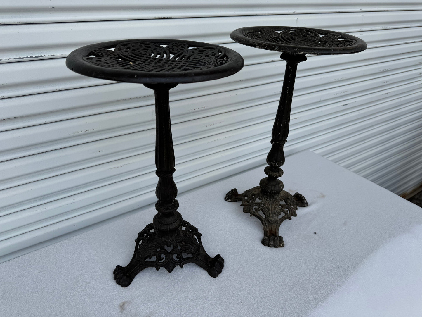 Set of Vintage Victorian Cast Iron Plant Stands