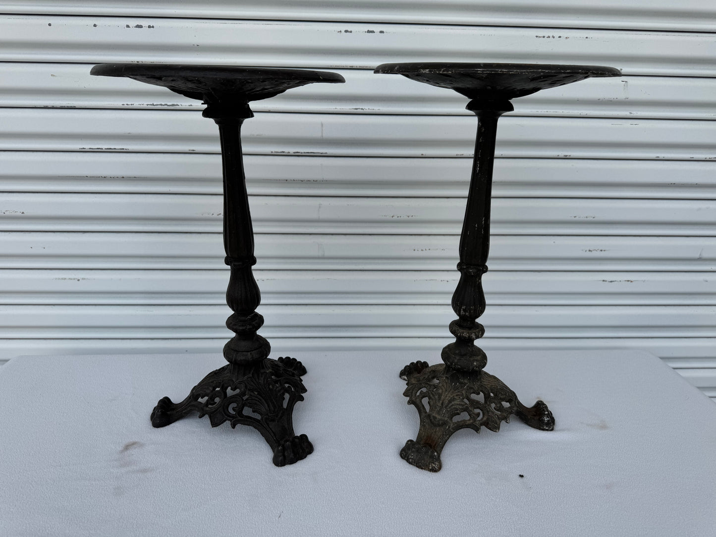 Set of Vintage Victorian Cast Iron Plant Stands