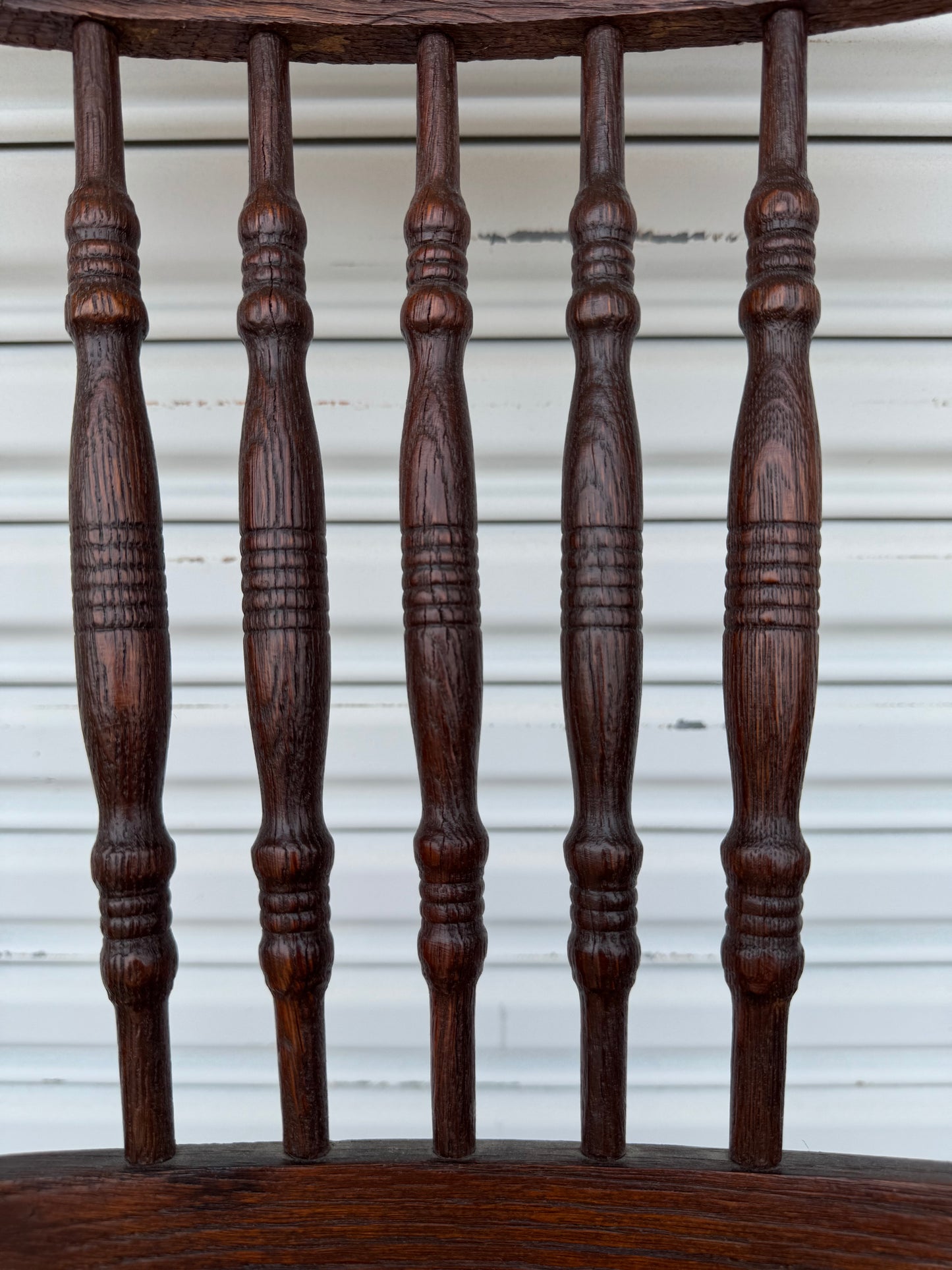 Antique Rocking Chair Solid Oak Cane Seat