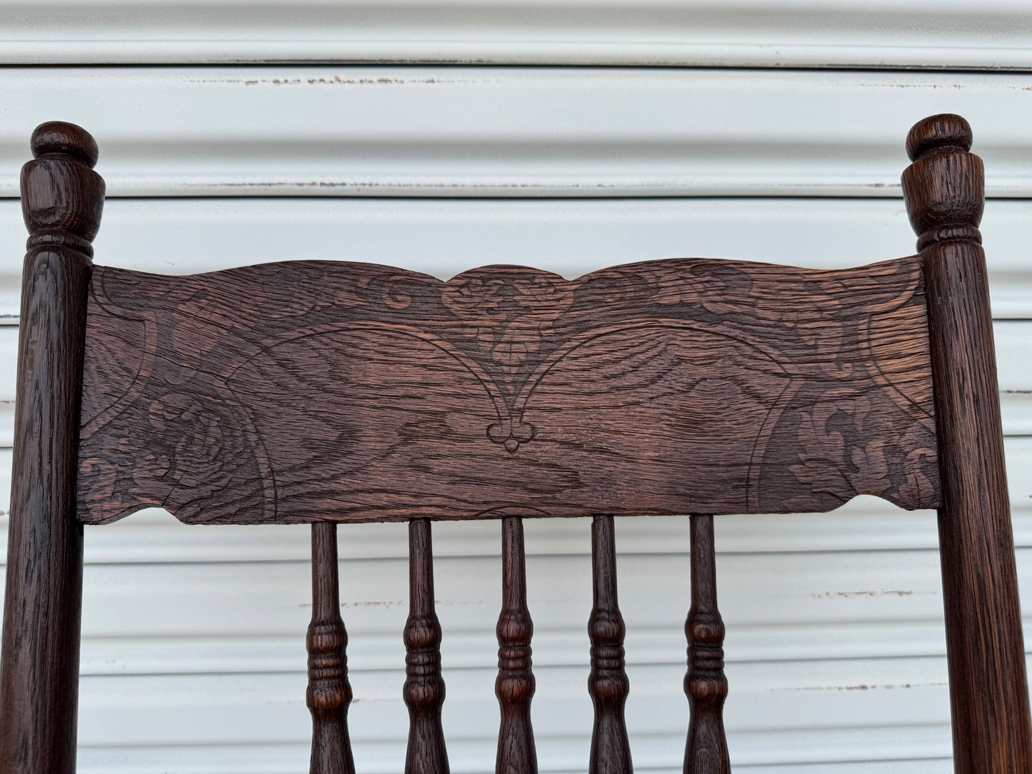 Antique Rocking Chair Solid Oak Cane Seat