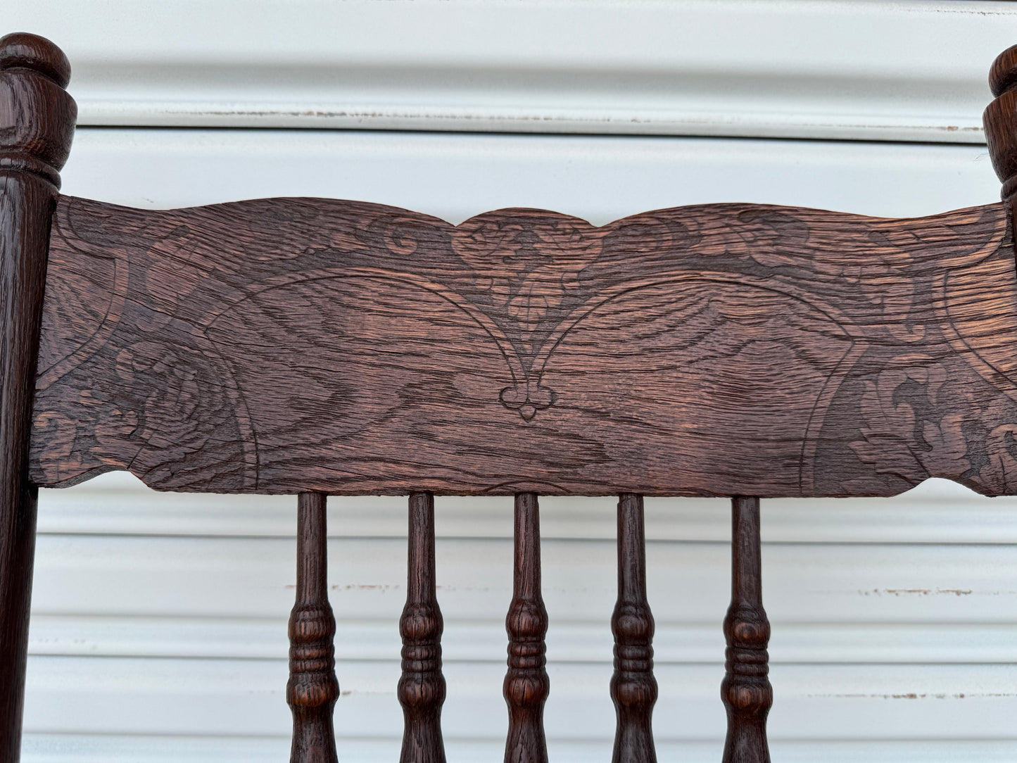 Antique Rocking Chair Solid Oak Cane Seat