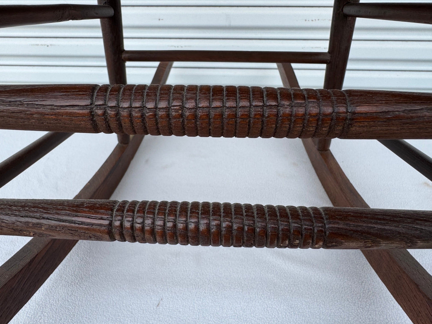 Antique Rocking Chair Solid Oak Cane Seat