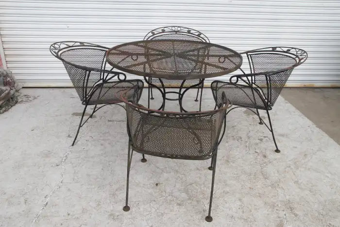 Metal patio table set