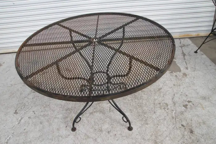 Metal patio table set