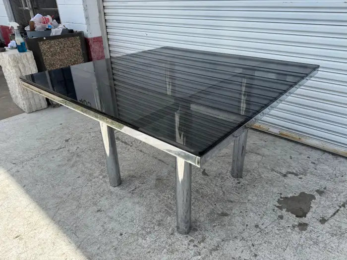 Tobia Scarpa for Gauvina "Andre" Dining Table w/ Smoked Glass Top