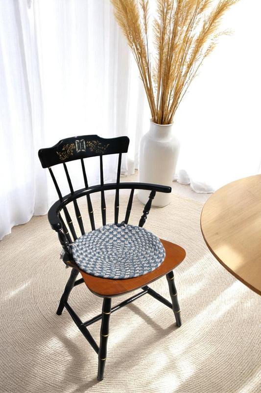 Nicholas and Stone Black Lacquered Hand Painted Windsor Chair