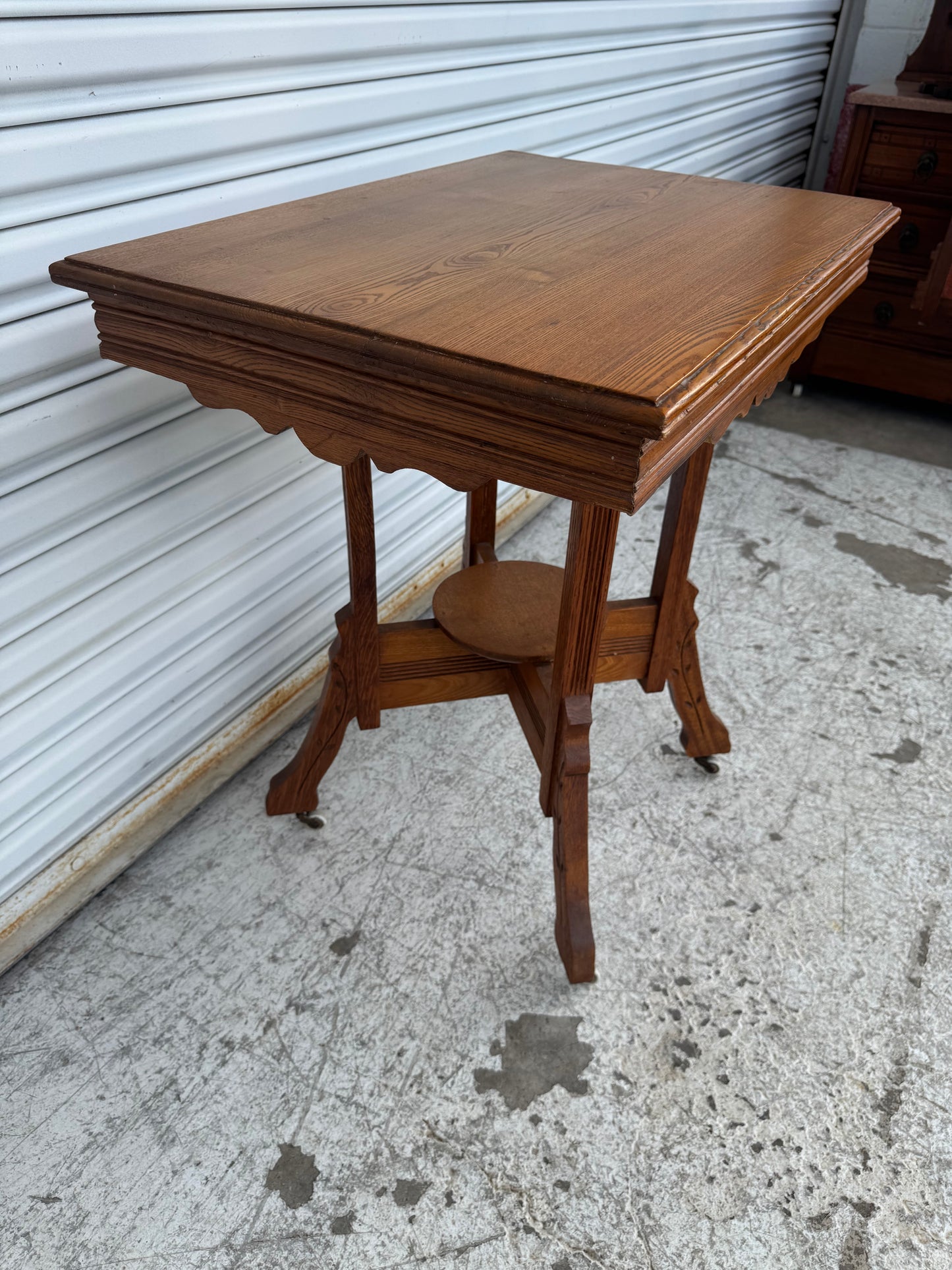Antique Victorian Carved Wood Parlor Side Table