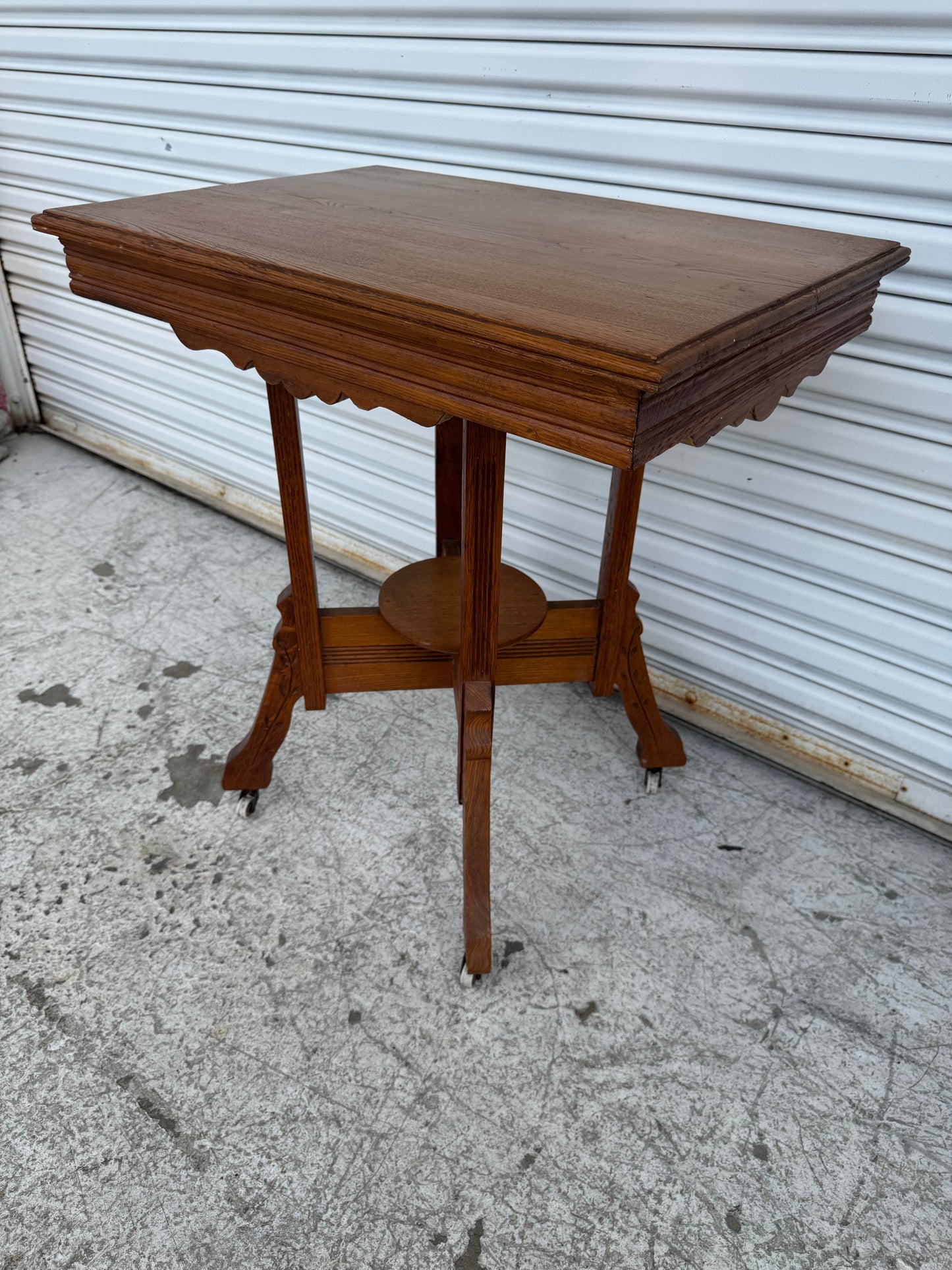Antique Victorian Carved Wood Parlor Side Table