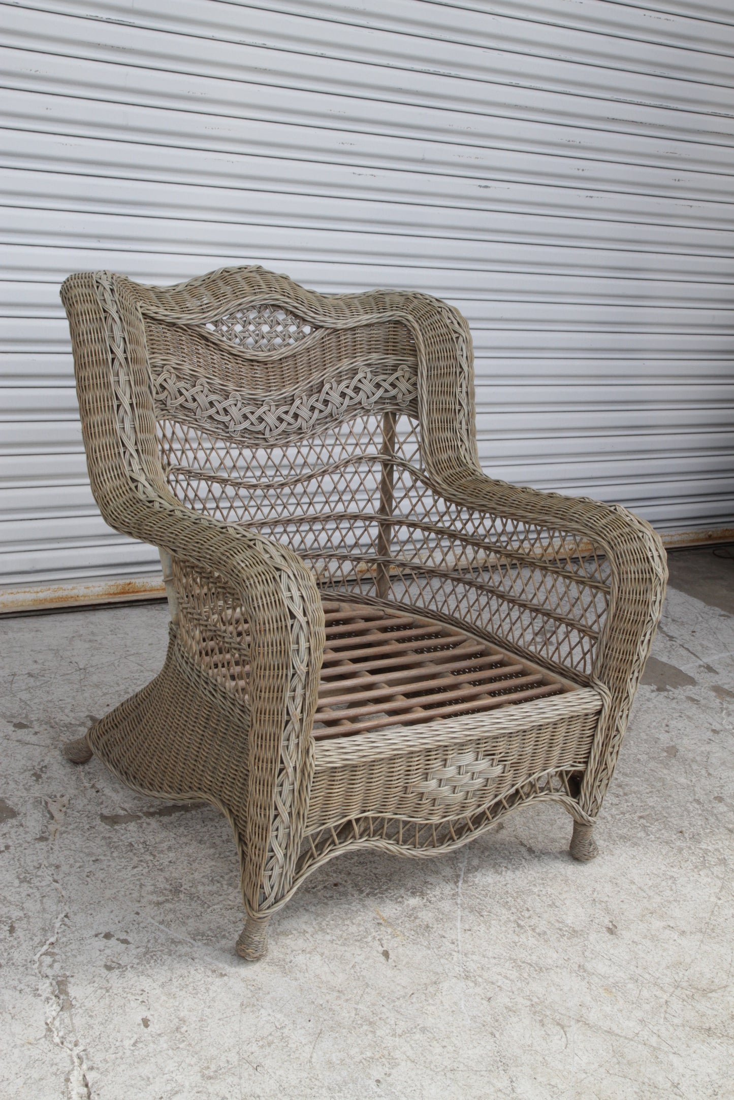 Early 20th Century Vintage Wicker Chair Set of 3