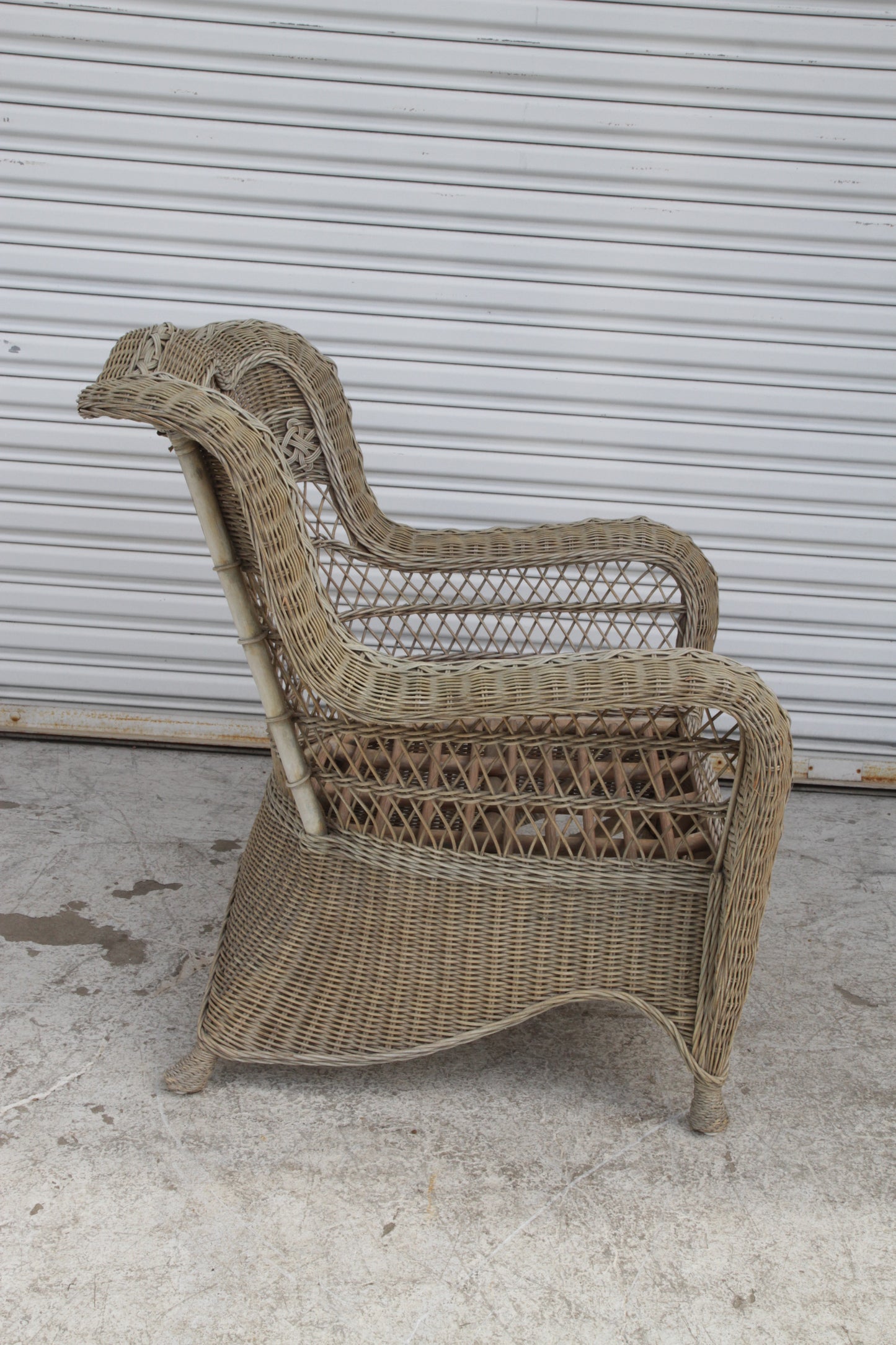 Early 20th Century Vintage Wicker Chair Set of 3