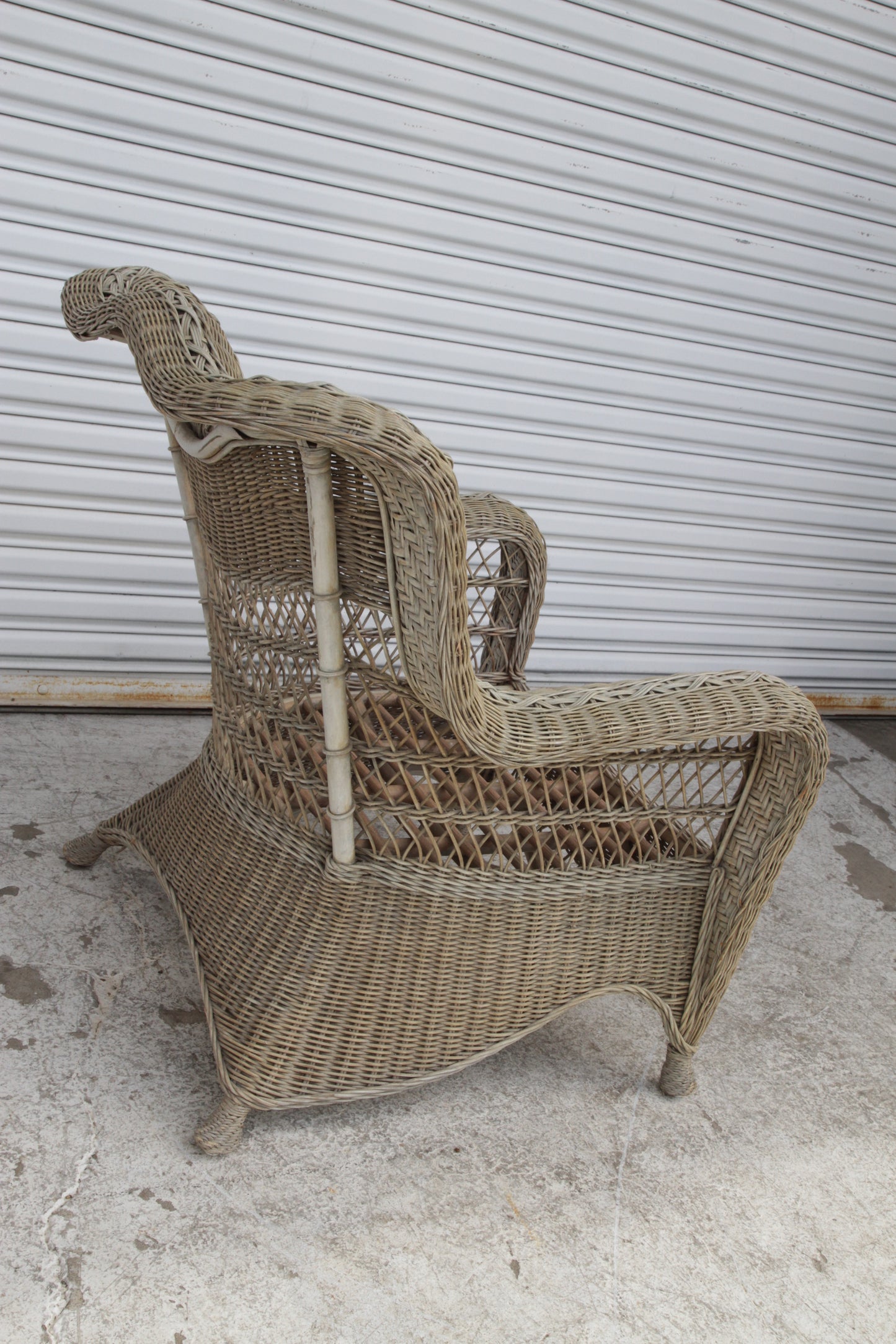 Early 20th Century Vintage Wicker Chair Set of 3
