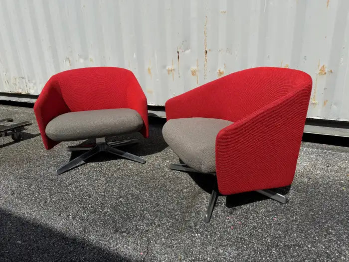 Pair of Teknion by Steelcase Swivel Cover Chairs (sofa also available)