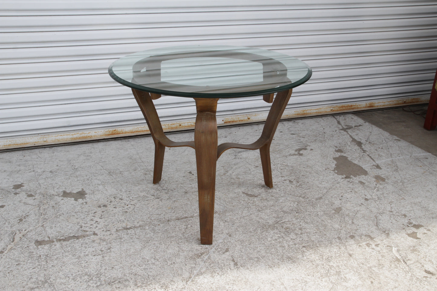 Wrought Iron Round Coffee Table with Glass Top