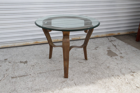Wrought Iron Round Coffee Table with Glass Top