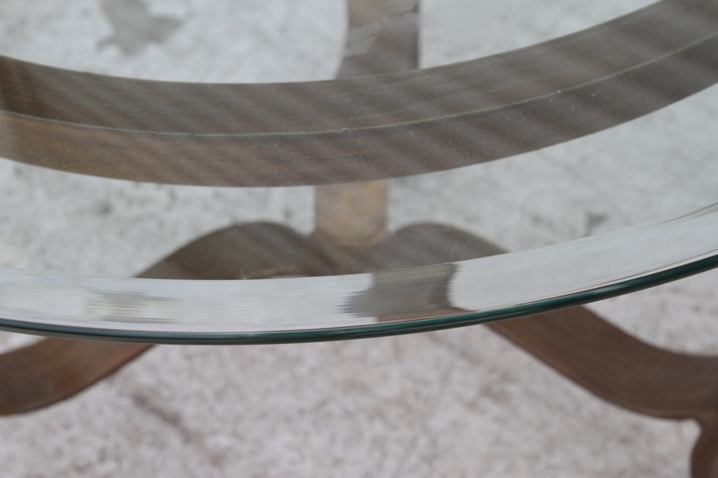 Wrought Iron Round Coffee Table with Glass Top