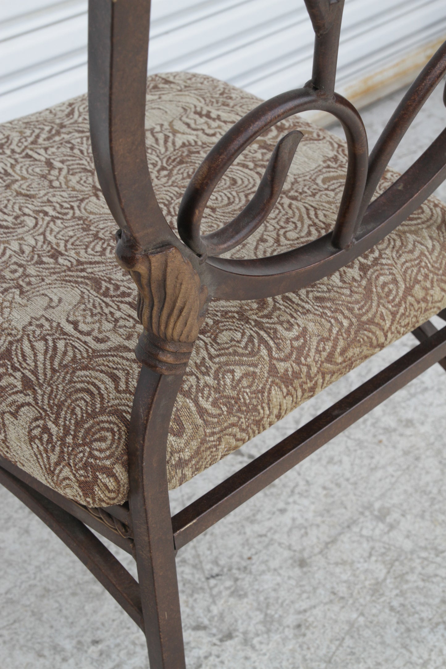 A Pair of Cafe Side Accent Wrought Iron Chairs