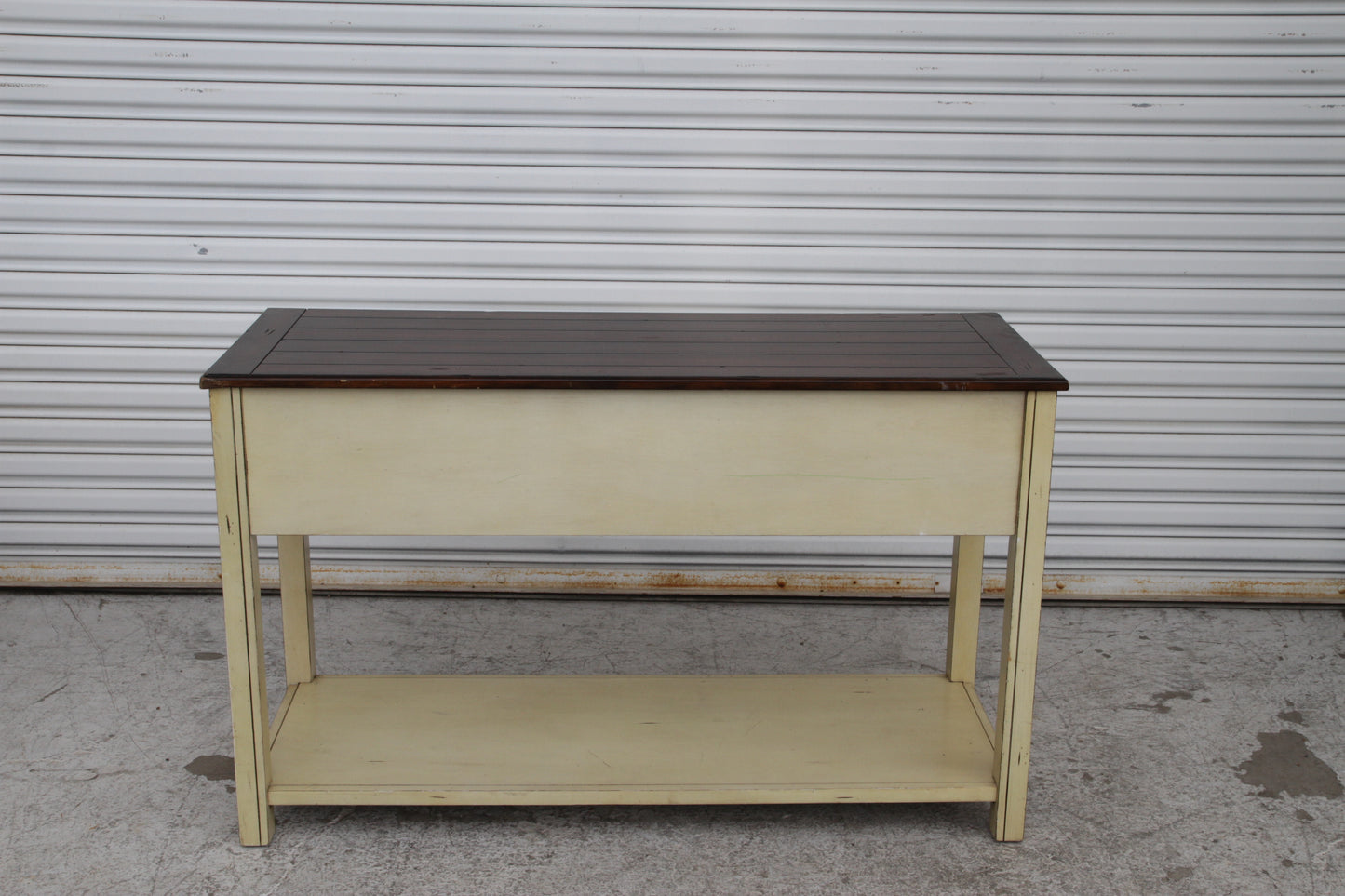 Bellhaven Coastal Cottage Alabaster Rectangular Storage Console Table
