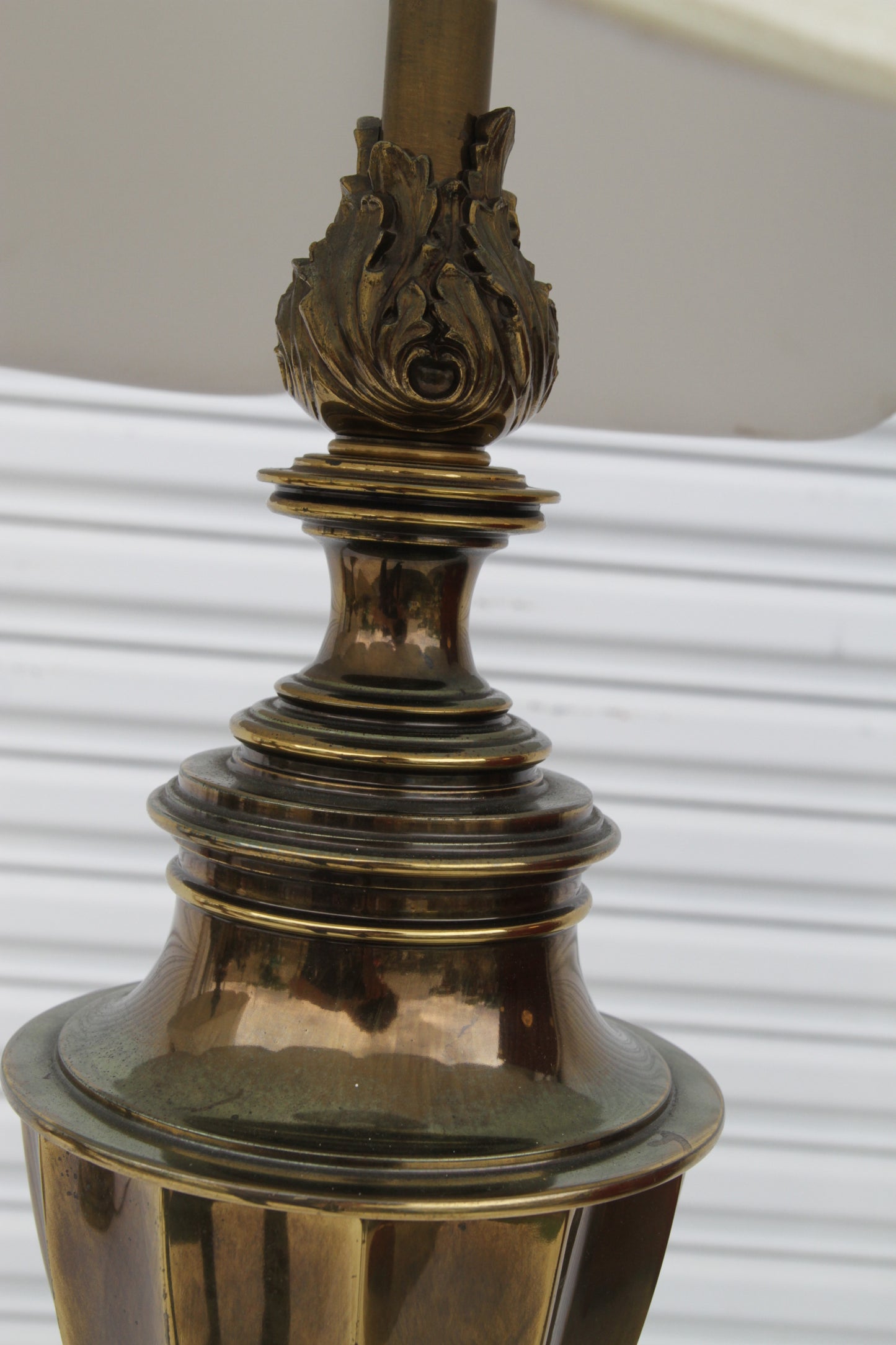 Pair of Solid Brass 12-Sided Trophy Urn Lamp