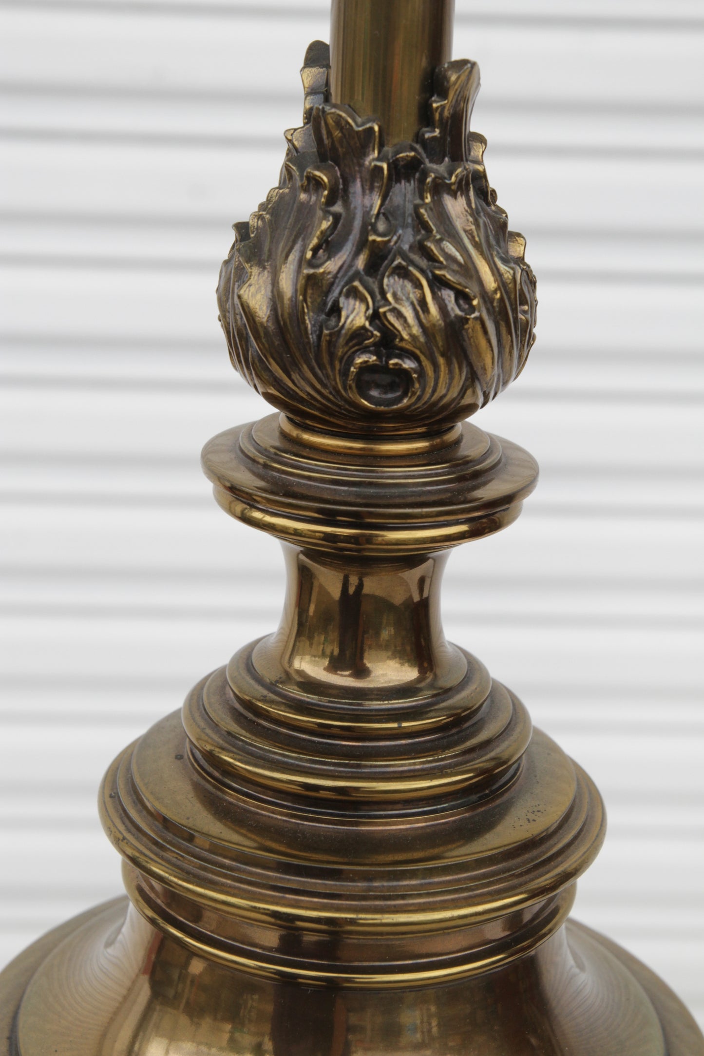 Pair of Solid Brass 12-Sided Trophy Urn Lamp