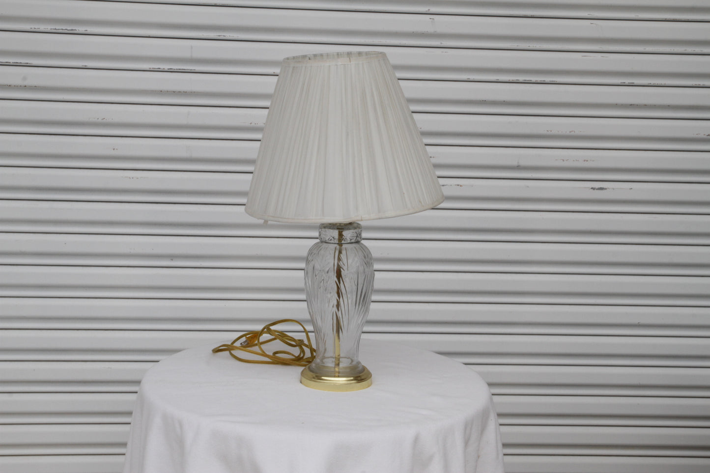 Hollywood Regency Brass & Crystal Glencar Table Lamp
