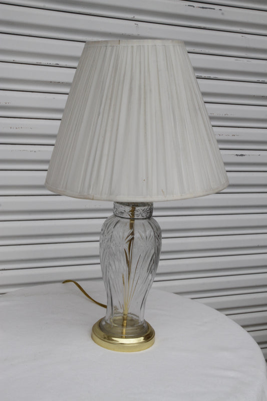 Hollywood Regency Brass & Crystal Glencar Table Lamp