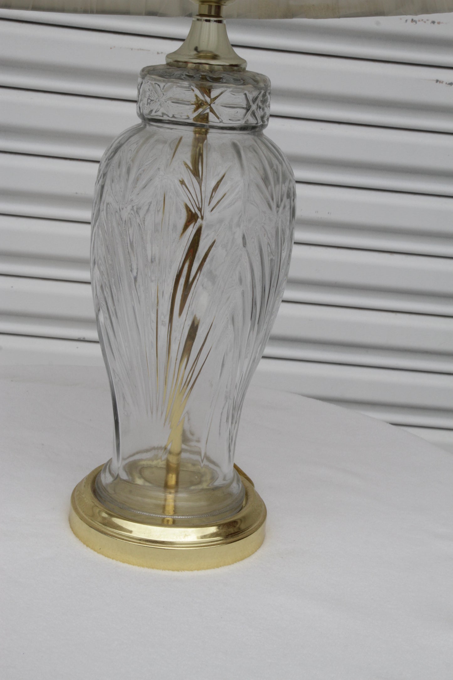 Hollywood Regency Brass & Crystal Glencar Table Lamp