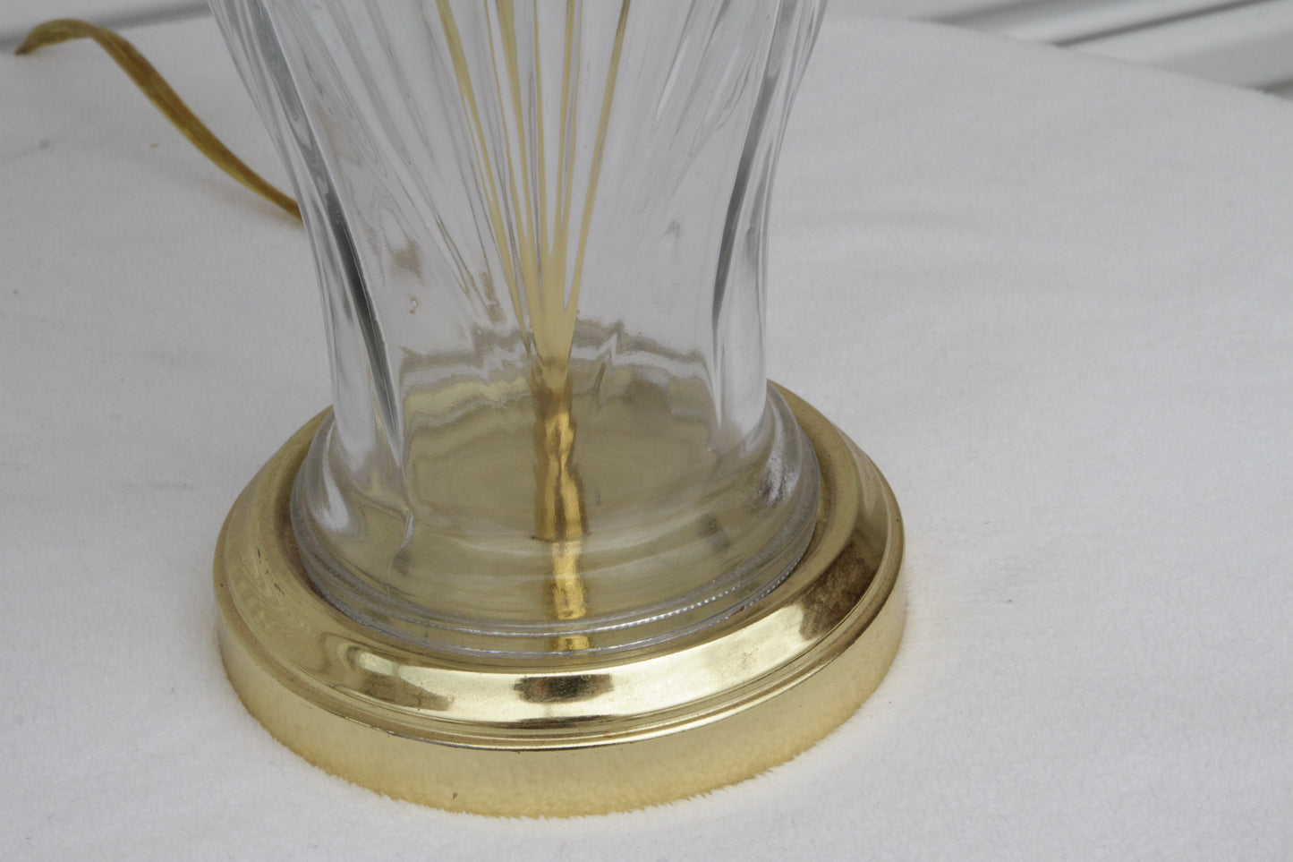 Hollywood Regency Brass & Crystal Glencar Table Lamp