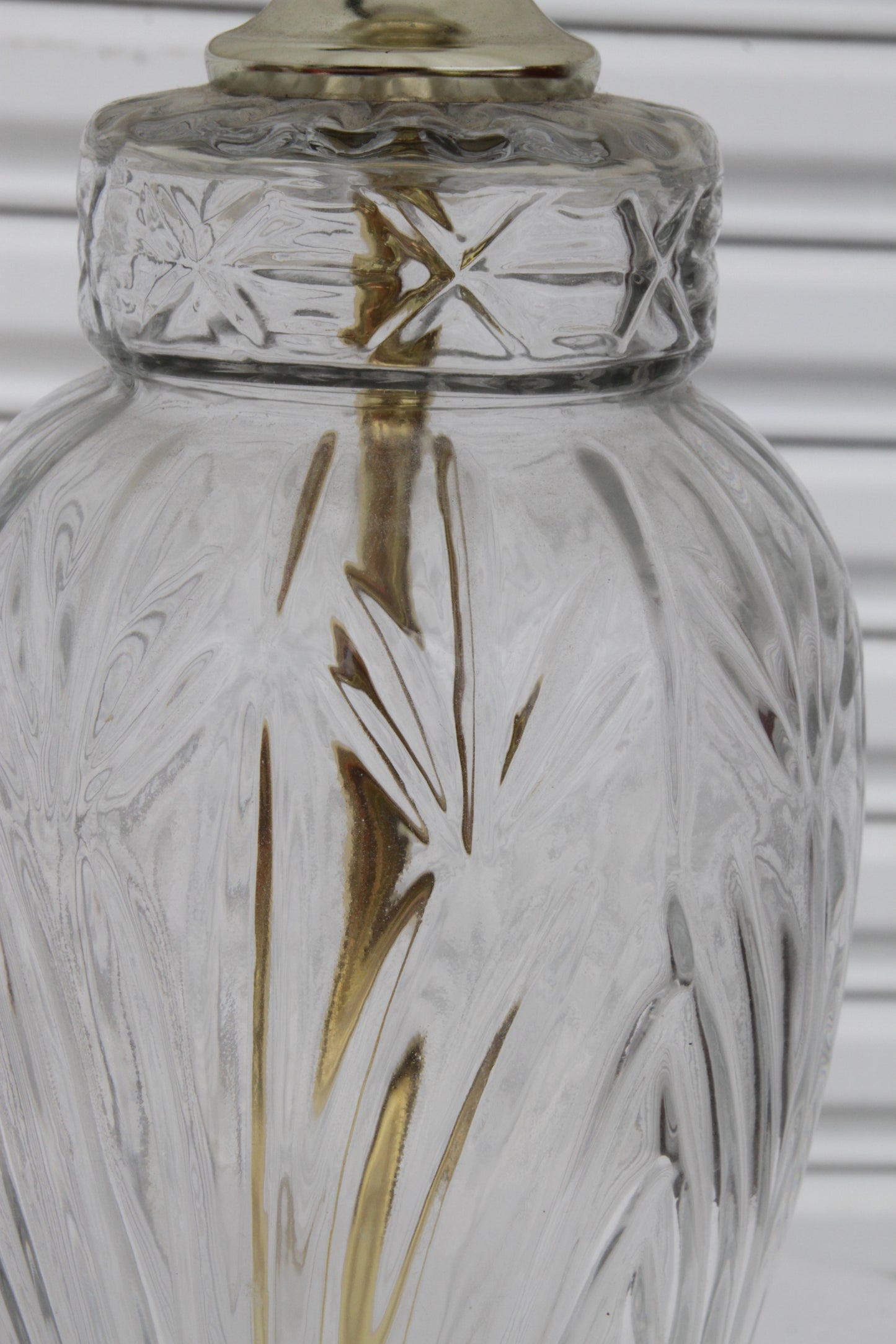 Hollywood Regency Brass & Crystal Glencar Table Lamp