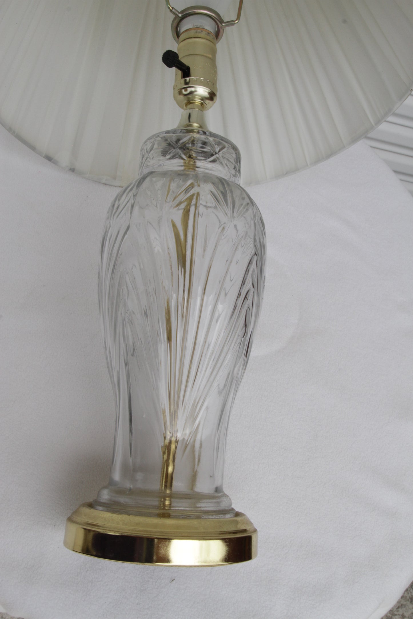 Hollywood Regency Brass & Crystal Glencar Table Lamp