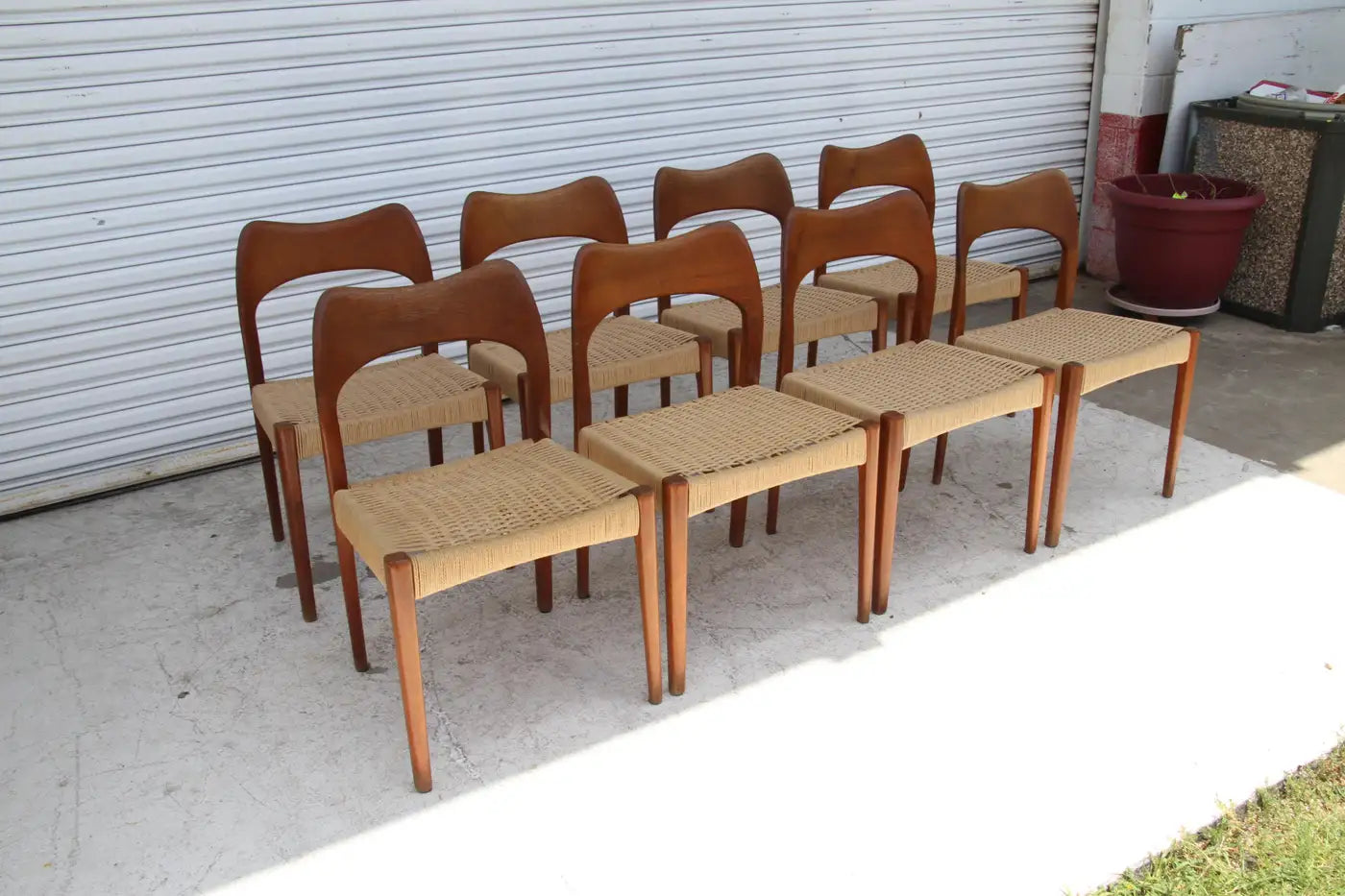 Vintage Danish teak chairs by Hovmand Olsen