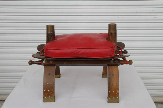 Moroccan Leather Camel Saddle Stool