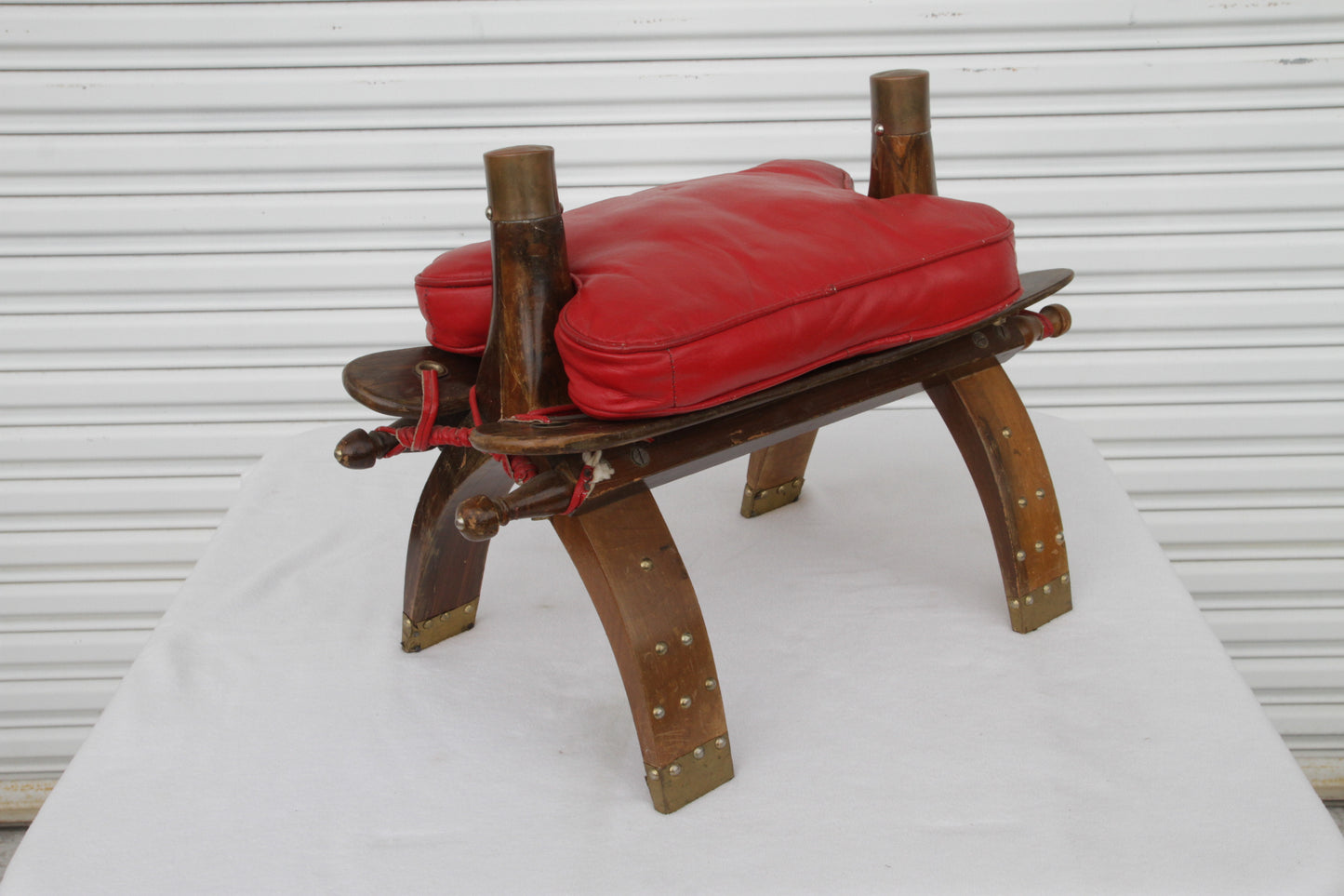 Moroccan Leather Camel Saddle Stool