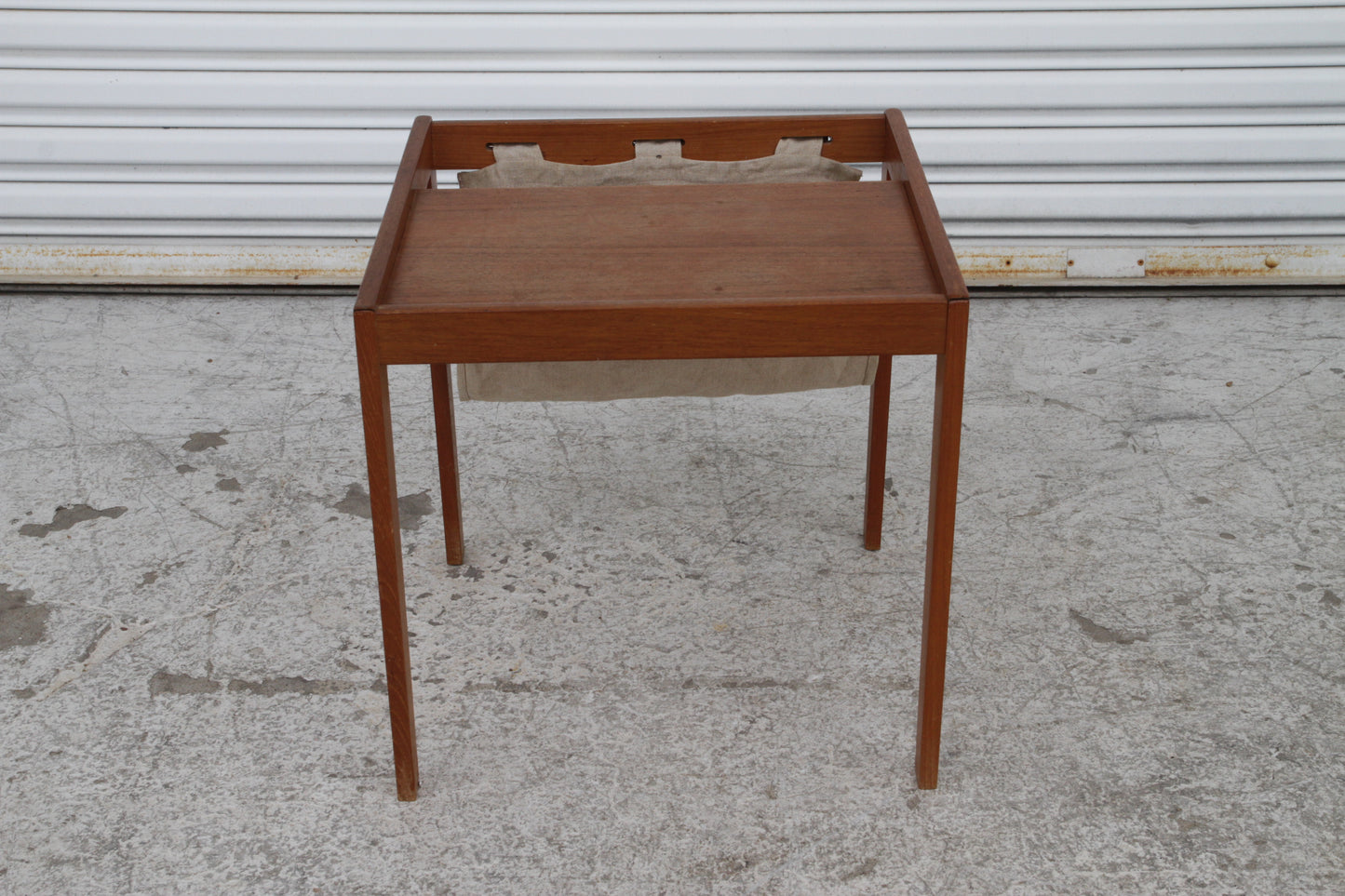 Danish Modern Magazine Table with Canvas Sling