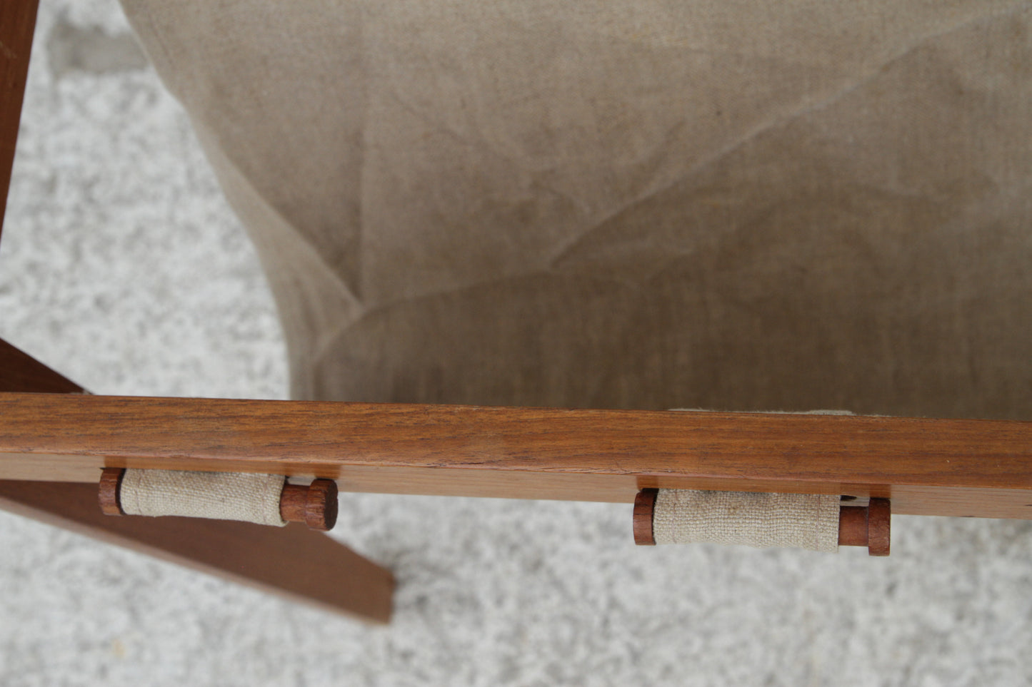 Danish Modern Magazine Table with Canvas Sling