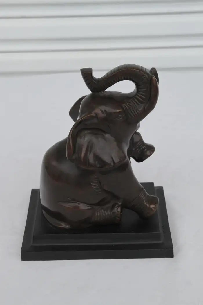 Vtg Pair of Bronze Metal ART DECO Baby Elephant Book Ends