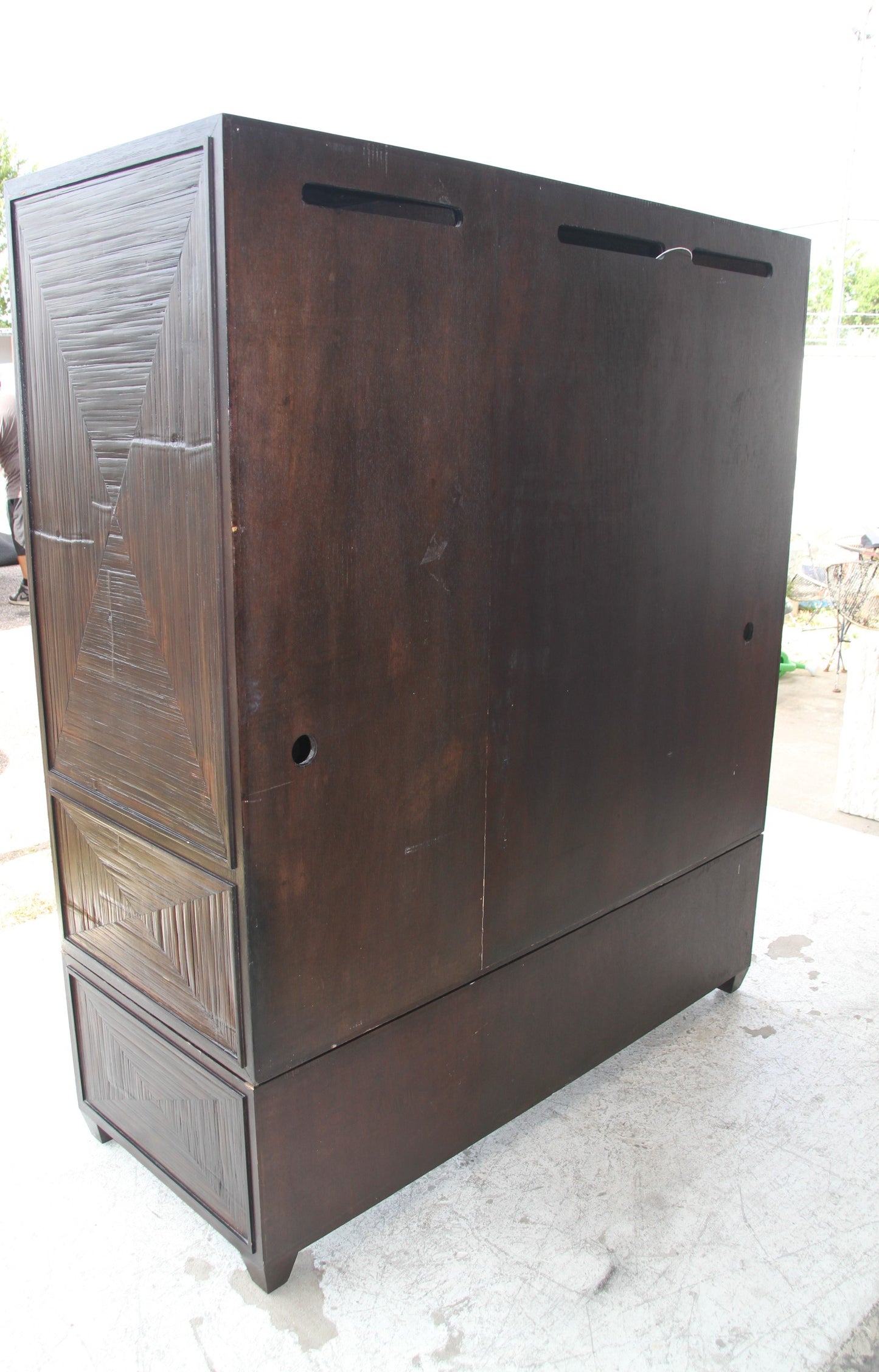McGuire Style Crushed Bamboo Media Armoire