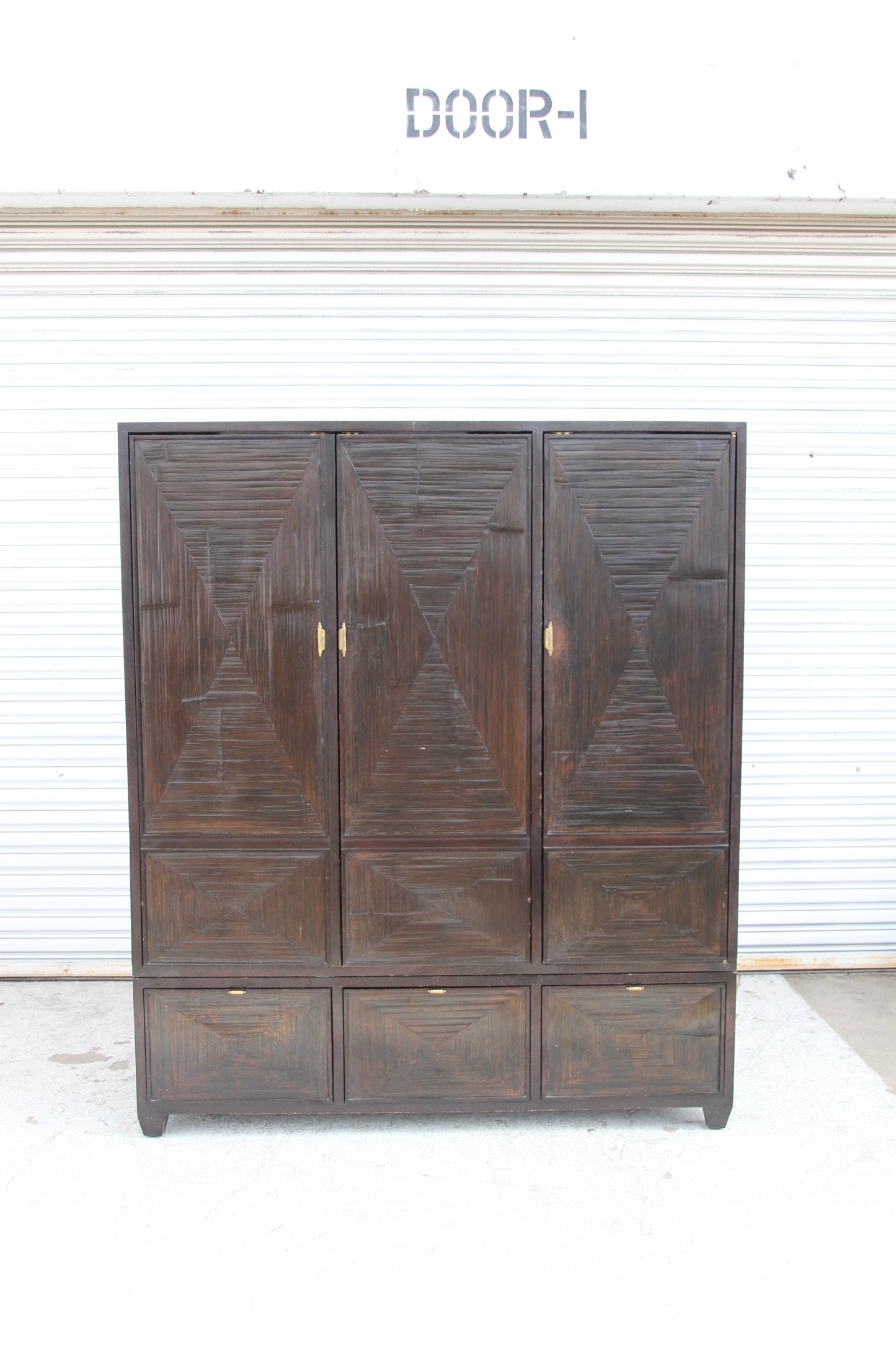 McGuire Style Crushed Bamboo Media Armoire